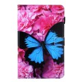For Samsung Galaxy Tab A9+ Colored Drawing Leather Tablet Case(Blue Butterfly)