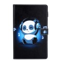 For Samsung Galaxy Tab A9+ Colored Drawing Leather Tablet Case(Panda)