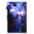 For Samsung Galaxy Tab A9 Colored Drawing Leather Tablet Case(Purple Butterfly)