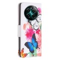 For Realme 12+ 5G Colored Drawing Pattern Leather Phone Case(Butterflies)