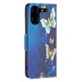For Tecno Pova 5 Pro 5G Colored Drawing Pattern Leather Phone Case(Gold Butterfly)