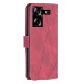 For Tecno Pova 5 Magnetic Buckle Rhombus Texture Leather Phone Case(Red)
