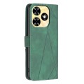 For Tecno Spark 20 Magnetic Buckle Rhombus Texture Leather Phone Case(Green)