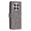 For Tecno Camon 30 Premier 5G Magnetic Buckle Rhombus Texture Leather Phone Case(Grey)