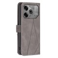 For Tecno Pova 6/6 Pro 5G Magnetic Buckle Rhombus Texture Leather Phone Case(Grey)