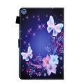 For Samsung Galaxy Tab A9+ Colored Drawing Leather Tablet Case(Dual Colorful Butterflies)