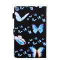 For Samsung Galaxy Tab A9+ Colored Drawing Leather Tablet Case(Dream Blue Butterfly)