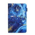 For Samsung Galaxy Tab A9+ Colored Drawing Leather Tablet Case(Blue Gold)