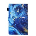 For Samsung Galaxy Tab A9+ Colored Drawing Leather Tablet Case(Blue Gold)