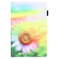 For Samsung Galaxy Tab A9+ Colored Drawing Leather Tablet Case(Sunflower)