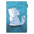 For Samsung Galaxy Tab A9+ Colored Drawing Leather Tablet Case(Cute Wolf)