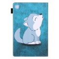 For Samsung Galaxy Tab A9+ Colored Drawing Leather Tablet Case(Cute Wolf)