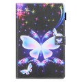 For Samsung Galaxy Tab A9+ Colored Drawing Leather Tablet Case(Big Color Butterfly)