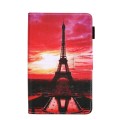 For Samsung Galaxy Tab A9 Colored Drawing Leather Tablet Case(Evening Tower)