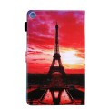 For Samsung Galaxy Tab A9 Colored Drawing Leather Tablet Case(Evening Tower)