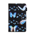 For Samsung Galaxy Tab A9 Colored Drawing Leather Tablet Case(Dream Blue Butterfly)