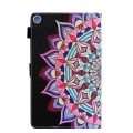 For Samsung Galaxy Tab A9 Colored Drawing Leather Tablet Case(National Flower)