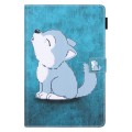For Samsung Galaxy Tab A9 Colored Drawing Leather Tablet Case(Cute Wolf)
