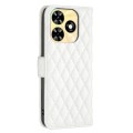For Tecno Spark Go 2024 / 20C Diamond Lattice Wallet Flip Leather Phone Case(White)