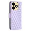 For Tecno Spark 20 Diamond Lattice Wallet Flip Leather Phone Case(Purple)