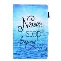For Samsung Galaxy Tab A9+ Colored Drawing Leather Tablet Case(Never Stop)