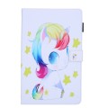 For Samsung Galaxy Tab A9+ Colored Drawing Leather Tablet Case(Unicorn Baby)