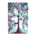 For Samsung Galaxy Tab A9+ Colored Drawing Leather Tablet Case(Life Tree)