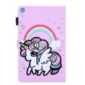 For Samsung Galaxy Tab A9+ Colored Drawing Leather Tablet Case(Rainbow Unicorn)