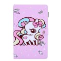 For Samsung Galaxy Tab A9+ Colored Drawing Leather Tablet Case(Candy Unicorn)
