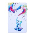 For Samsung Galaxy Tab A9+ Colored Drawing Leather Tablet Case(Colorful Elephant)