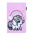 For Samsung Galaxy Tab A9 Colored Drawing Leather Tablet Case(Rainbow Unicorn)