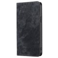 For Motorola Edge 40 Neo 5G RFID Anti-theft Brush Magnetic Leather Phone Case(Black)