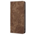 For Motorola Edge 40 Neo 5G RFID Anti-theft Brush Magnetic Leather Phone Case(Brown)