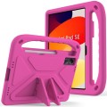 For Xiaomi Redmi Pad SE 11.0 Handle EVA Shockproof Tablet Case with Holder(Rose Red)