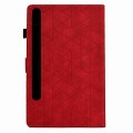 For Samsung Galaxy Tab S7 / S8 Rhombus TPU Smart Leather Tablet Case(Red)