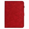 For Samsung Galaxy Tab A 10.1 T580 Rhombus TPU Smart Leather Tablet Case(Red)