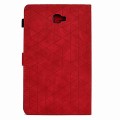 For Samsung Galaxy Tab A 10.1 T580 Rhombus TPU Smart Leather Tablet Case(Red)