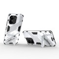 For Xiaomi Redmi 13C 5G / 4G Global Punk Armor 2 in 1 PC + TPU Phone Case with Holder(White)