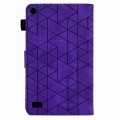 For Amazon Fire 7 Rhombus TPU Smart Leather Tablet Case(Purple)