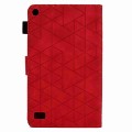 For Amazon Fire 7 Rhombus TPU Smart Leather Tablet Case(Red)