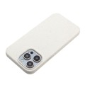 For iPhone 15 Pro Max Wheat MagSafe Magnetic Straw Material + TPU Phone Case(White)