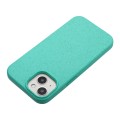 For iPhone 14 Plus Wheat MagSafe Magnetic Straw Material + TPU Phone Case(Green)