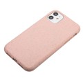 For iPhone 11 Wheat MagSafe Magnetic Straw Material + TPU Phone Case(Pink)