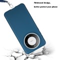 For Huawei Mate 60 Wheat MagSafe Magnetic Straw Material + TPU Phone Case with Lanyard(Blue)