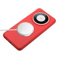 For Huawei Mate 60 Pro Wheat MagSafe Magnetic Straw Material + TPU Phone Case with Lanyard(Red)