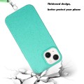 For iPhone 15 Plus Wheat MagSafe Magnetic Straw Material + TPU Phone Case with Lanyard(Green)