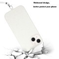 For iPhone 15 Plus Wheat MagSafe Magnetic Straw Material + TPU Phone Case with Lanyard(White)