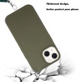 For iPhone 15 Plus Wheat MagSafe Magnetic Straw Material + TPU Phone Case with Lanyard(Army Green)