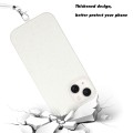 For iPhone 14 Plus Wheat MagSafe Magnetic Straw Material + TPU Phone Case with Lanyard(White)