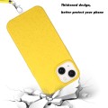 For iPhone 14 Plus Wheat MagSafe Magnetic Straw Material + TPU Phone Case with Lanyard(Yellow)
